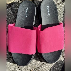 Torrid Fuchsia Slide Sandals